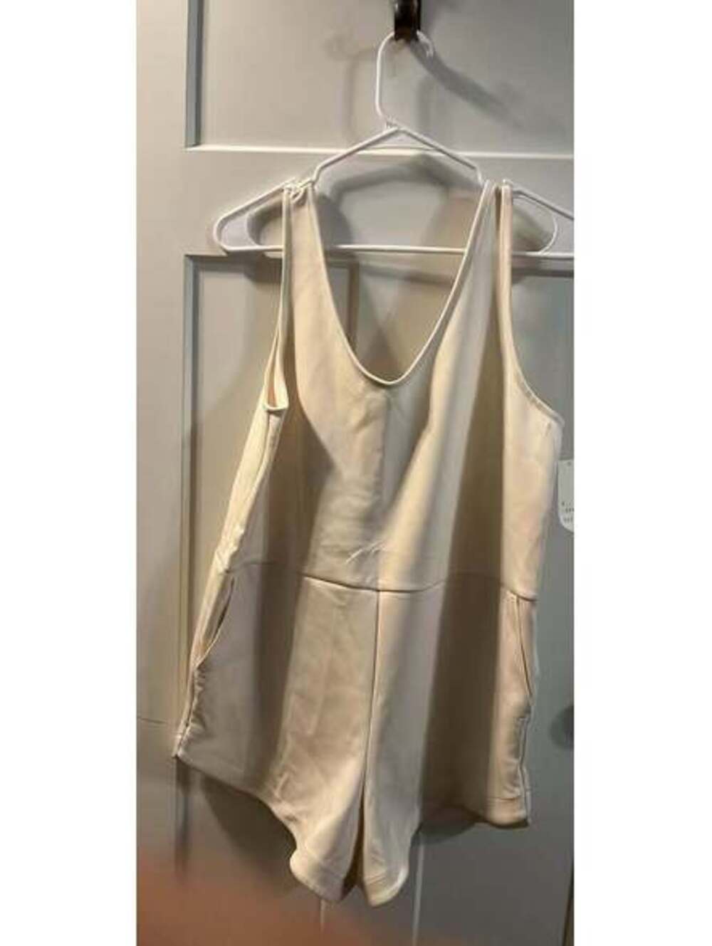 A New Day cream sleeveless mini romper women’s size M